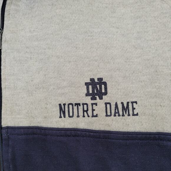Vintage Notre-Dame Zip Sweatshirt Womens XL 24x26 Baggy - Picture 3 of 14